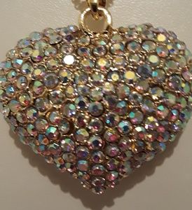 Betsey Johnson puffy heart necklace, new